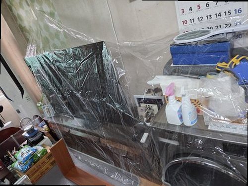 염곡동 누수탐지 배관 공압 검사 장비를 연결한 보일러 주변 모습