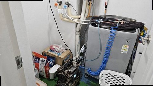 사상구 누수탐지 욕실 천장 누수 흔적과 현장 보양 상태