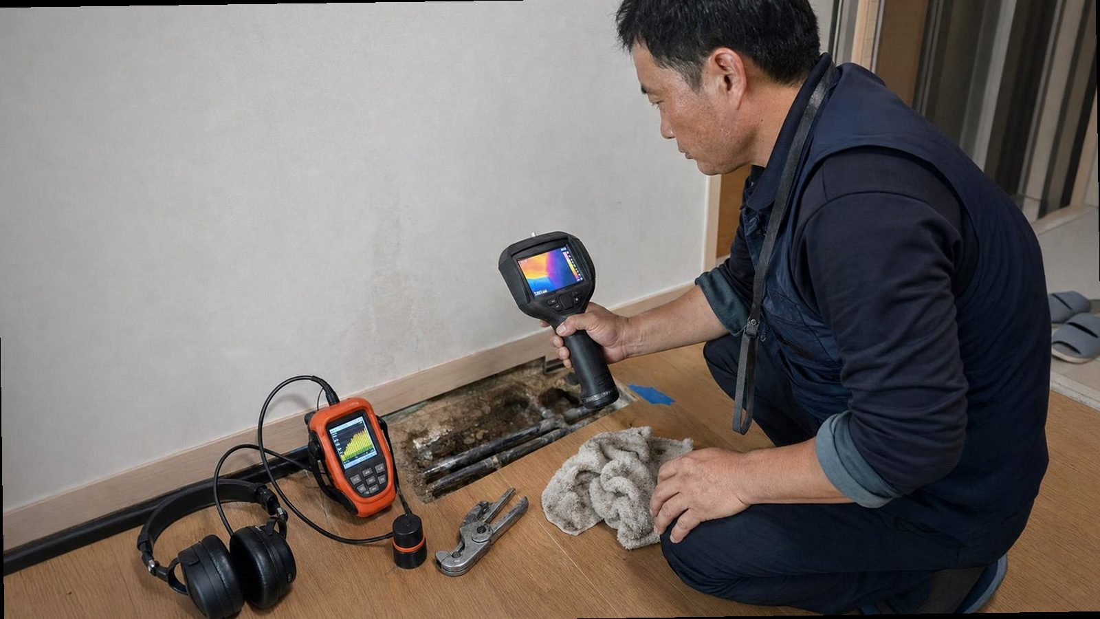동래구 누수탐지 현장 작업 동래구 누수탐지 현장 작업