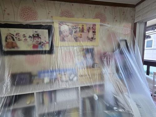 부산 남구 누수탐지 대연동 아파트 15층 거실 천장 시공 후기 사진