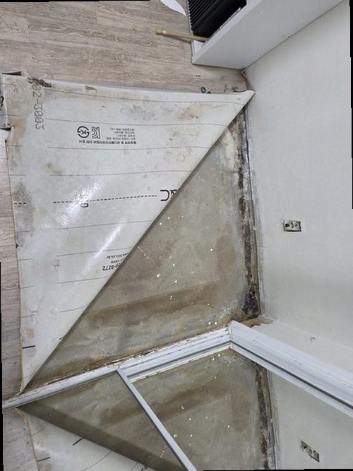 동탄구 누수탐지 베란다 천장 얼룩과 창틀 주변 상태를 확인하는 현장