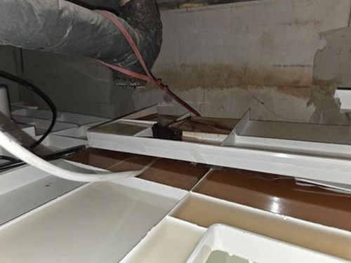 중원구 누수탐지 안방 천장 모서리에 번진 얼룩 점검 장면