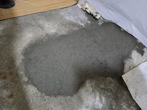 수정구 누수탐지 탐지 후 배관 위치를 기록한 작업 현장 사진