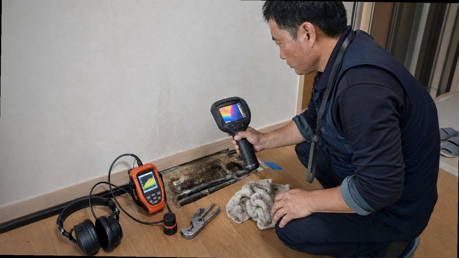 부산 누수탐지 현장 작업 부산 누수탐지 현장 작업