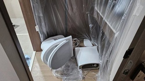 수유동 오피스텔 8층 복도 벽면 시공 후기 사진