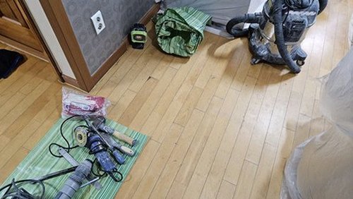 고척동 아파트 7층 거실 바닥 시공 후기 사진