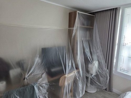 양재동 아파트 14층 거실 바닥 시공 후기 사진